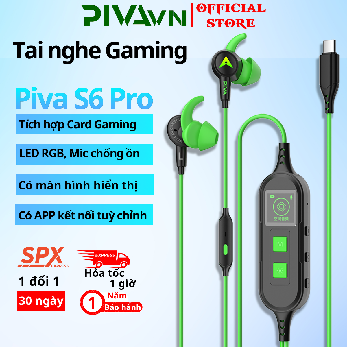 Piva S6 Pro Xanh